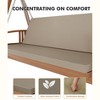 Wooden patio swing with adjustable canopy; 3-seater bench with removable cushion, ideal for backyard, garden, balcony, or poolside relaxation. - 2 of 4