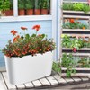 Tall Oval Planter for Outdoor Patio/Porch,Plastic Planter of 2,Durable All-Weather with Removable Insert Bucket for Plants,Flowers, Garden - 2 of 4