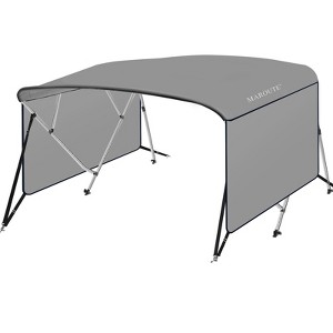 4 Bow Bimini Top for Boats - Aluminum Alloy Frame, PU Coated Canvas, Adjustable Rear Poles, Straps & Zippered Storage Boot - 1 of 4
