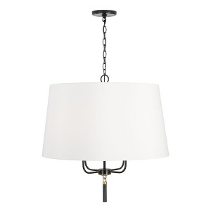 Capital Lighting Beckham 4 - Light Pendant in  Glossy Black/Aged Brass - 1 of 3