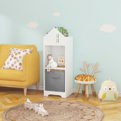 GlasFlength Decorative Bookshelf Creative and Unique Styling, Multifunctional Storage with Open Display Bookshelves, White,12.3”*11.8”*31.5"