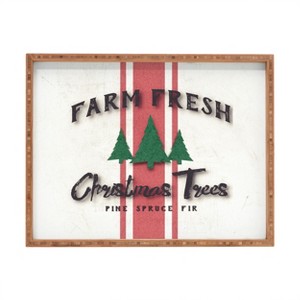 Monika Strigel FARMHOUSE SHABBY SIGN FRESH TREES Rectangular Tray -Deny Designs - 1 of 2