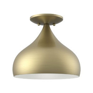 Livex Lighting Amador 1 - Light Semi-Flush Mount in  Antique Brass - 1 of 1