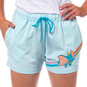 Disney Women's Dumbo Causal Lounge Drawstring Shorts With Pockets - 1 of 4