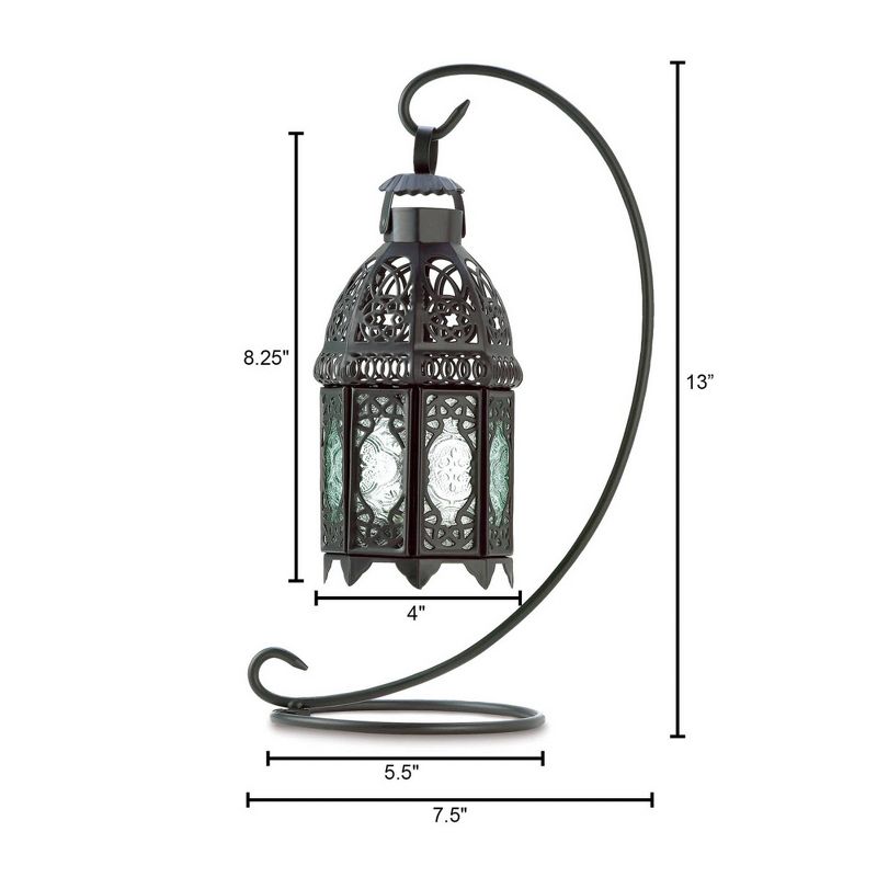 13&#34; Iron Moroccan Tabletop Outdoor Lantern Black - Zingz &#38; Thingz, 4 of 5
