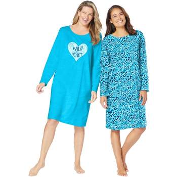 Dreams & Co. Women's Plus Size 2-Pack Long-Sleeve Sleepshirt