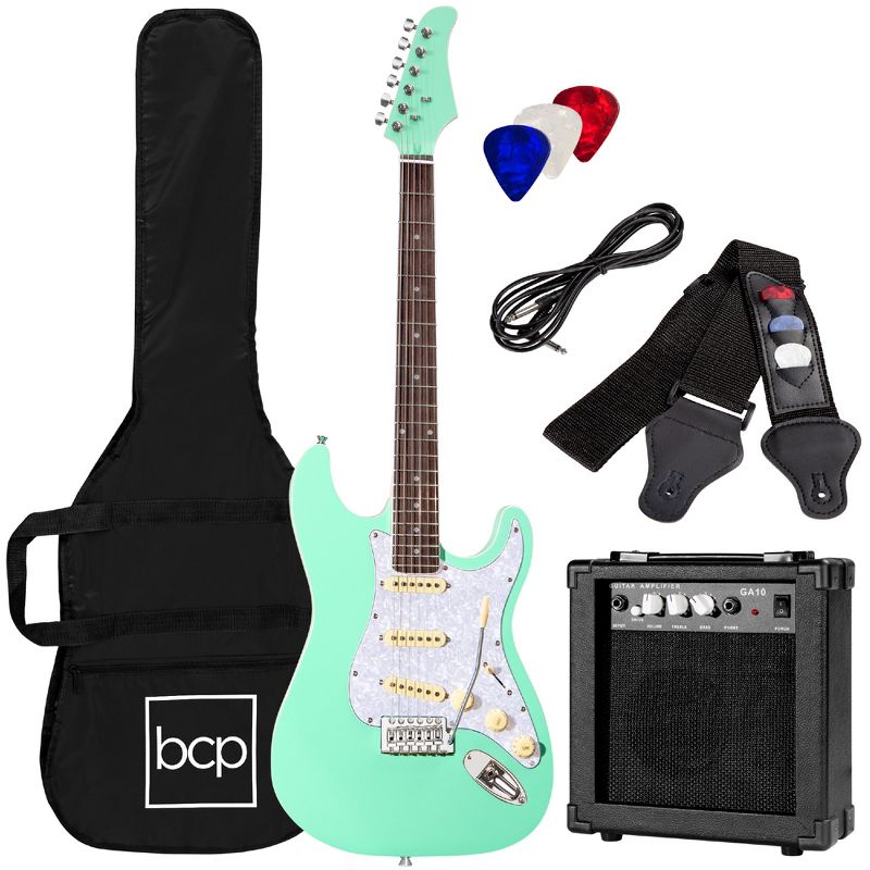 Best Choice Products 39in Full Size Beginner Electric Guitar Kit with Case, Strap, Amp, Whammy Bar, 1 of 8