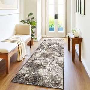 Modern Abstract Area Rugs Soft Ultra-Thin Low Pile Washable Carpet Indoor Non Slip Easy Care Lightweight Carpet Office Home Decor - 1 of 4