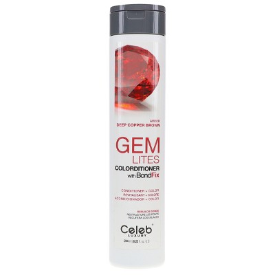 Celeb Luxury Gem Lites Colorditioner with BondFix Amber Deep Copper Brown 8.25 oz