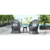 Okak 360° Swivel Egg Chairs PE Rattan Patio Accent Chairs,Set of 1,Sleek&Modern 27.6" Lounge Chair for Poolside&Backyard,Outdoor Seating,Silver - 4 of 4