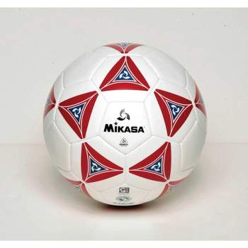 Mikasa Size 5 Deluxe Cushioned Soccer Ball, Ages 12 and Up, 27 Inch Diameter, White/Red