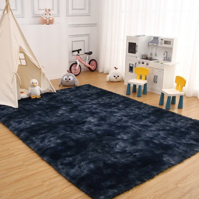 Shaggy Area Rug Super Soft Fluffy Plush Carpet, 9' X 12' Tie-dye Navy ...