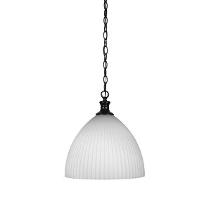 Toltec Lighting Carina 1 - Light Pendant in  Matte Black with 14" Opal Frosted Shade - 1 of 1