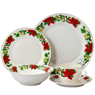 20 PC CORELLE CHRISTMAS HOLIDAY MAGIC DINNERWARE SET CUPS SAUCERS PLATES IN  BOX