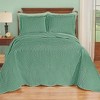 Collections Etc Luxe Textured Diamond Design Scalloped Edge Oversize Bedspread - 2 of 3