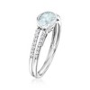 Ross-Simons 0.60 Carat Aquamarine and .16 ct. t.w. Diamond 2-Row Ring in 14kt White Gold - 3 of 4