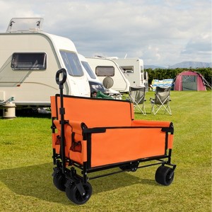 GDFStudio Axson Collapsible Folding Steel Wagon with All-Terrain Wheels and Adjustable Handle - 1 of 4