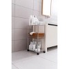 J&V TEXTILES 3 Tier Acrylic Rolling Cart with Wheels, Utility Storage Cart with Handle and Lockable Casters, Storage Basket Organizer Shelves - 3 of 4