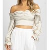 Women's SATIN OFF SHOULDER BLOUSE - Fore - 2 of 4