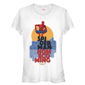 Juniors Womens Marvel Spider-Man: Homecoming City T-Shirt - 1 of 3