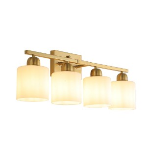 Maliang Gold Modern Vanity Light Over Mirror, Wall Sconces with Milky White Frosted Glass Shades, (Bulbs Not Included) - 1 of 4