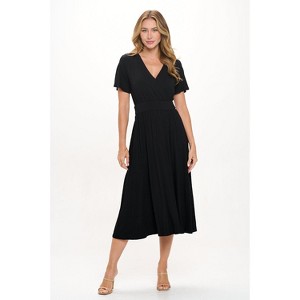 WEST K Women's Candace Short Flutter Sleeve Faux-Wrap Midi Dress - 1 of 3