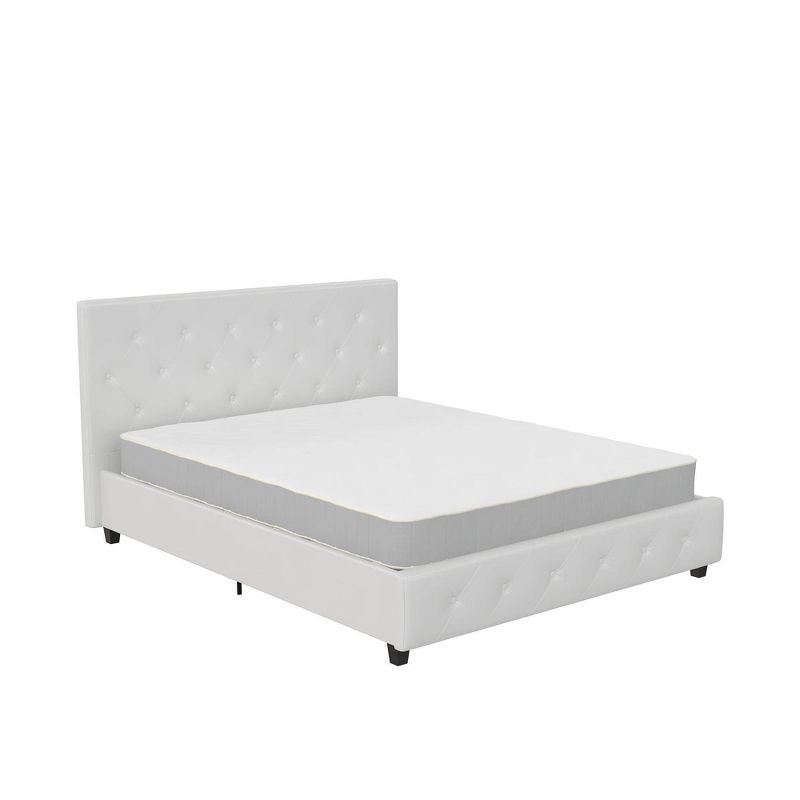 Dakota Upholstered Bed with Signature Sleep Tranquility 6&#34; Mattress White - Dorel Home Products, 1 of 13