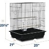Prevue Pet Products Square Top Parakeet Cage, Black 25.0" L x 21.0" W x 29.5" H - 4 of 4