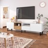 HDZNVF Modern TV Stand with 2 Cabinets and Open Storage Compartment, Color matching Media Console Table for TVs up to 85 inch - 2 of 4