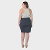 24seven Comfort Aapparel Womens Plus Elastic Waist Solid Color Knee Length Pencil Skirt - 3 of 4