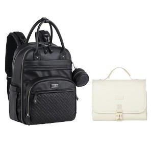 BabbleRoo Premium Vegan Leather Diaper Bag Backpack, Travel Backpack, Spacious & Stylish Nappy Organizer - 1 of 4
