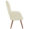vidaXL Cream White Velvet Lounge Chair - Comfortable & Stylish Relaxing Seat with Steel Frame & Solid Rubber Wood Legs - 4 of 4