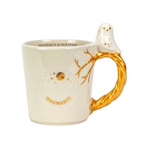 Zak Designs 11oz Harry Potter Ceramic Sculpted Coffee Mug White/Gold - 1 of 4
