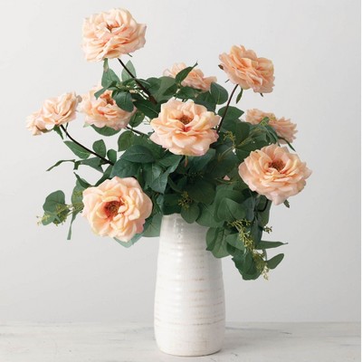 Elegant Rustic White Ceramic 13.5" Table Vase