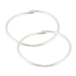 Unique Bargains Metal Scrapbooking Staple Book Binder Loose Leaf Rings Keychain 2 Pcs 3.5" Dia - 1 of 4
