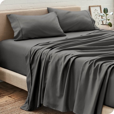 Split California King Grey 5 Piece Hydro-brushed Solid Microfiber Sheet Set  By Bare Home : Target