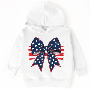 The Juniper Shop Blue and White Star Bow Coquette Toddler Hoodie - 1 of 4