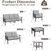 Heynemo Outdoor Patio Furniture Set, 7 Piece Patio Seating Set with Side Table and Ottomans, Metal Furniture Set for Porch Backyard Garden - 2 of 4