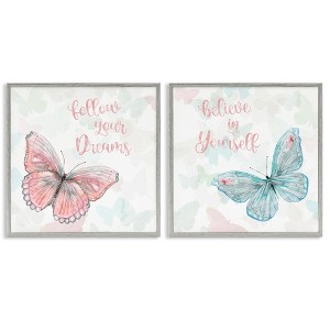 Stupell Industries Believe In Dreams Butterflies, 12" x 12" - 1 of 4