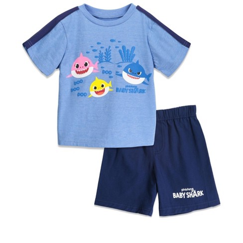 Pinkfong Baby Shark Toddler Boys Graphic T-shirt & Shorts Blue 4t : Target