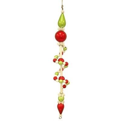 Northlight 7" Swirl Beaded Christmas Ornament - Green