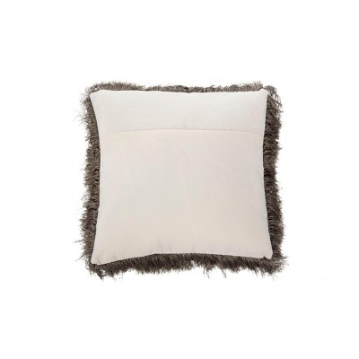 Taupe 20" Square Indoor/Outdoor Shag Pillow