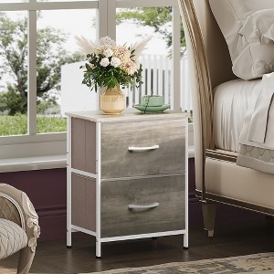 GALAXHERO Night Stand 2 Drawer Small Dresser for Bedroom, Closet, Dorm, Fabric Nightstand with Storage Bins - 1 of 4