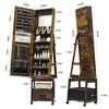 360° Swivel Jewelry Armoire with Storage Shelf and Drawer, 66 Inch High Full-Length Mirror, Floor Standing Jewelry Organizer Cabinet with Wheels - 4 of 4