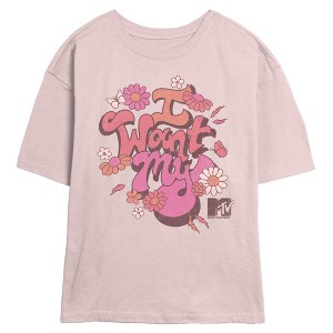 Junior's MTV I Want My Flowers Logo T-Shirt - 1 of 3