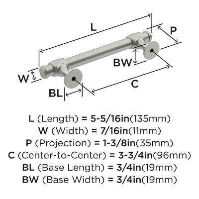 Satin Nickel Brushed Traditional Cabinet Pull with Mounting Hardware