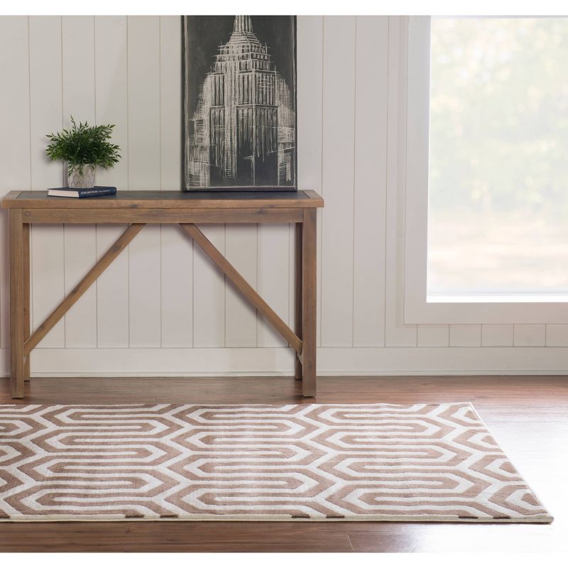 Roma Tangent Area Rug - Ivory - (5'3" x 7') - Linon, 5 of 7