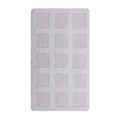 Square Honeycomb Bath Rug in Aqua