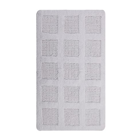 Square Honeycomb 100% Cotton Reversible Bath Rug White By Knightsbridge ...