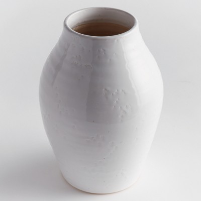 Warm White Ceramic Decorative Table Vase